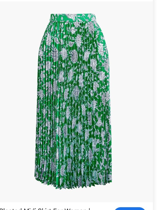J. Crew Dresses & Skirts - J Crew XS Green Floral Pleated Midi Skirt